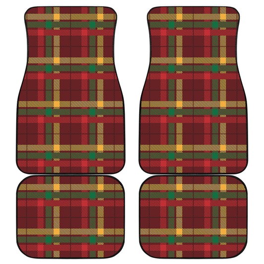 Red Green And Yellow Stewart Print Front and Back Car Floor Mats