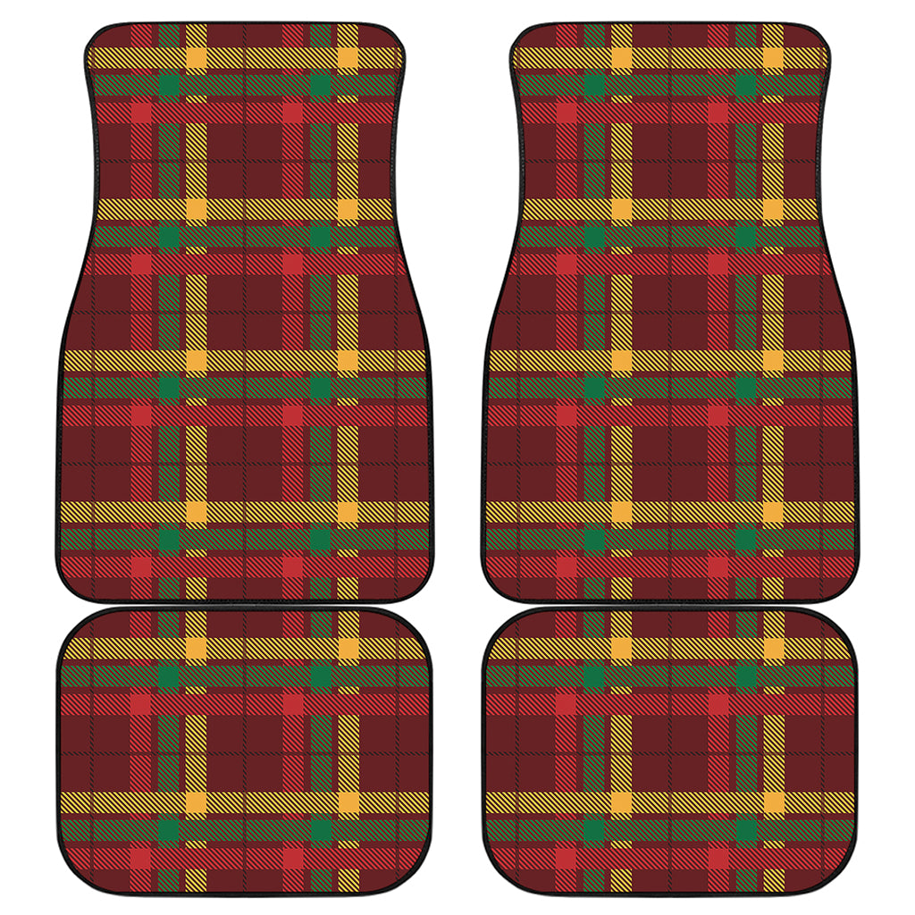 Red Green And Yellow Stewart Print Front and Back Car Floor Mats