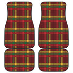 Red Green And Yellow Stewart Print Front and Back Car Floor Mats