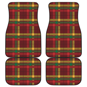 Red Green And Yellow Stewart Print Front and Back Car Floor Mats