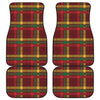 Red Green And Yellow Stewart Print Front and Back Car Floor Mats