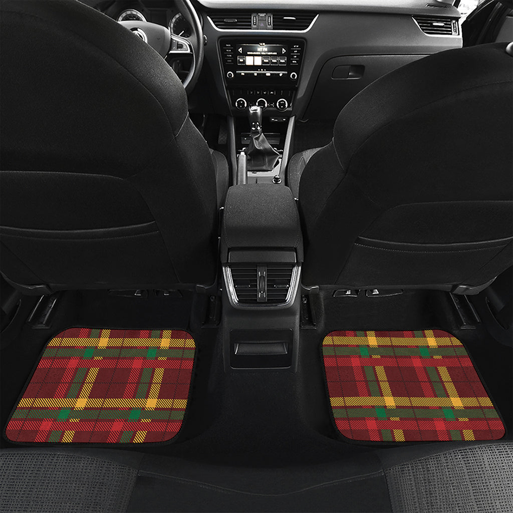 Red Green And Yellow Stewart Print Front and Back Car Floor Mats