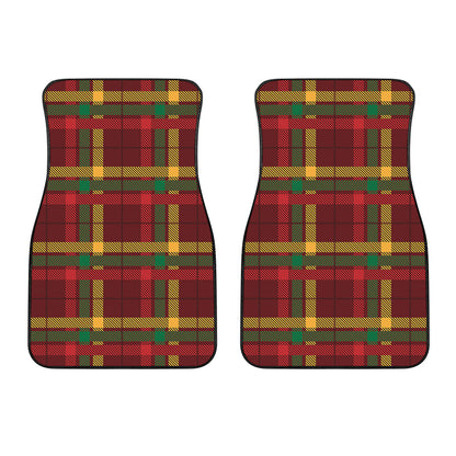 Red Green And Yellow Stewart Print Front Car Floor Mats
