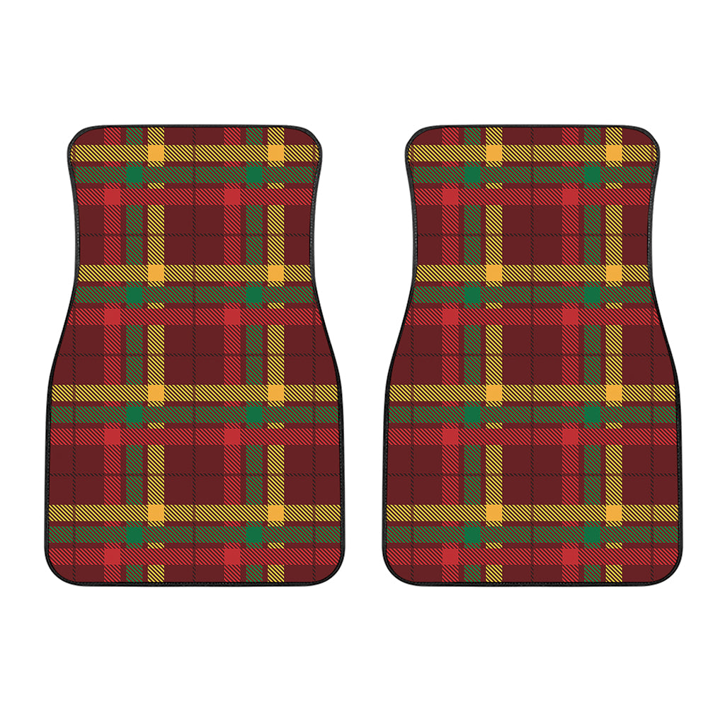 Red Green And Yellow Stewart Print Front Car Floor Mats