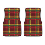 Red Green And Yellow Stewart Print Front Car Floor Mats