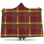 Red Green And Yellow Stewart Print Hooded Blanket