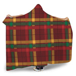 Red Green And Yellow Stewart Print Hooded Blanket