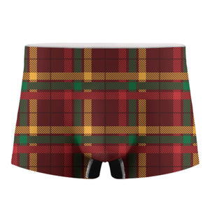 Red Green And Yellow Stewart Print Men's Boxer Briefs