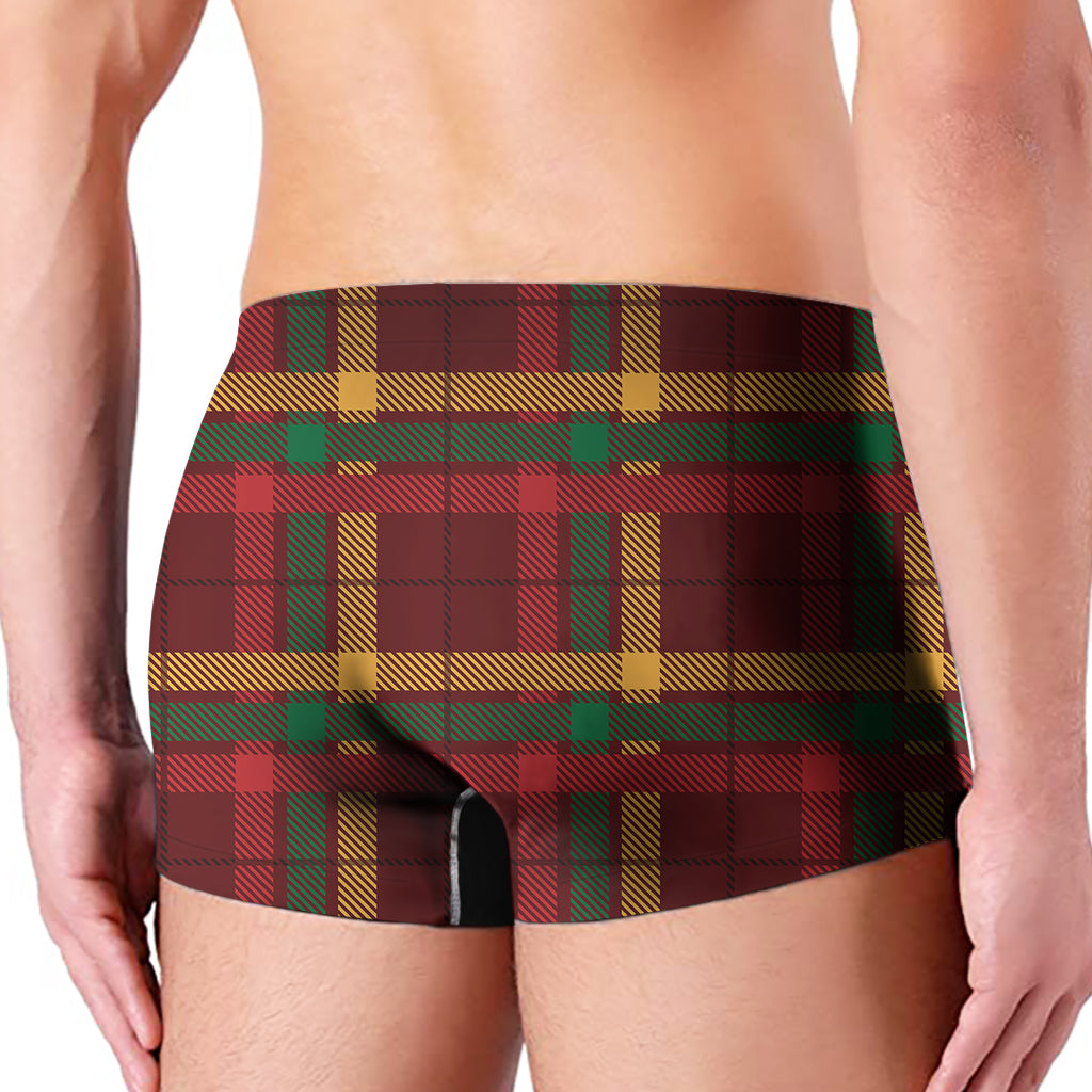 Red Green And Yellow Stewart Print Men's Boxer Briefs