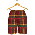 Red Green And Yellow Stewart Print Men's Shorts