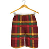 Red Green And Yellow Stewart Print Men's Shorts