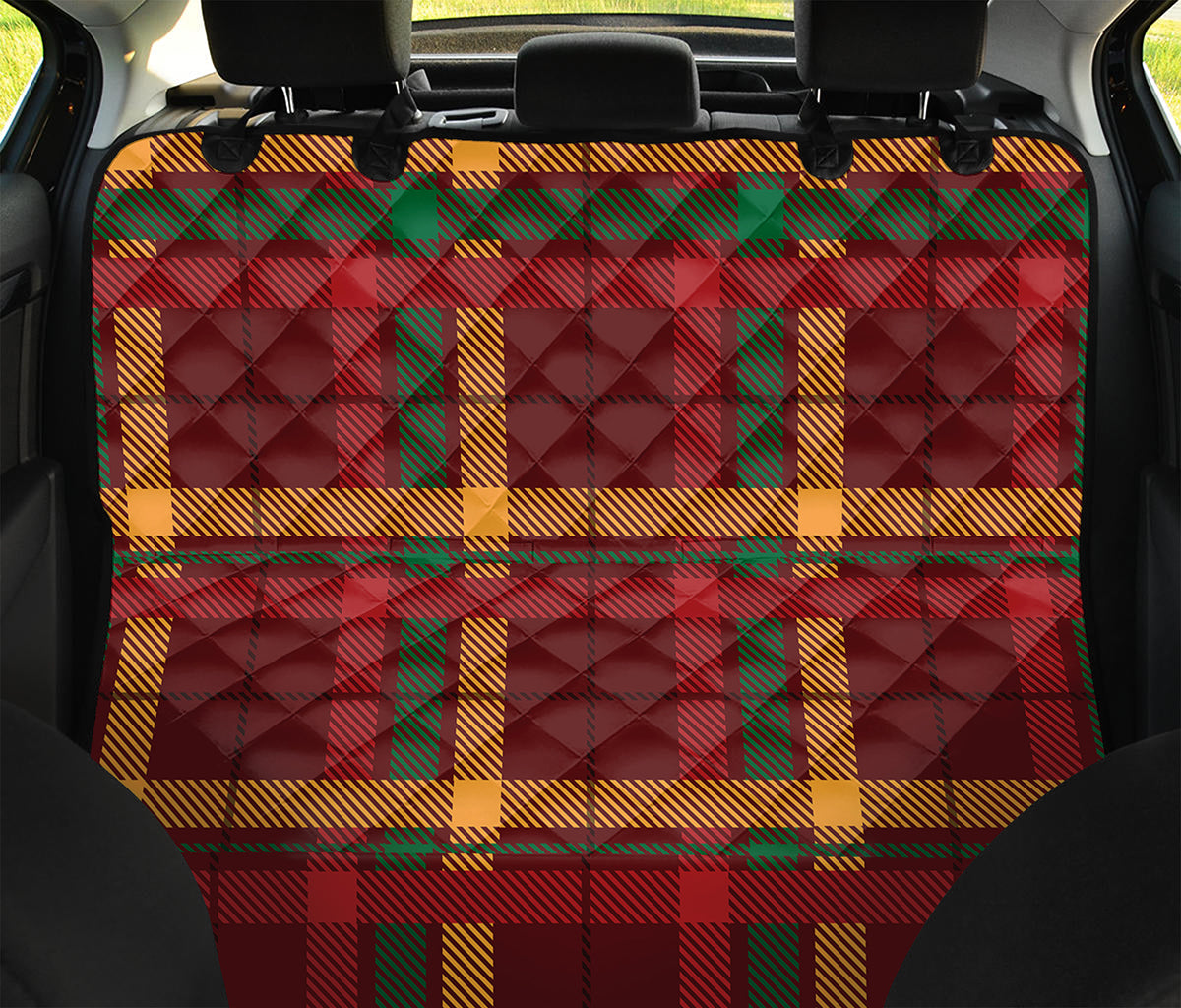 Red Green And Yellow Stewart Print Pet Car Back Seat Cover