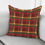 Red Green And Yellow Stewart Print Pillow Cover
