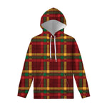 Red Green And Yellow Stewart Print Pullover Hoodie