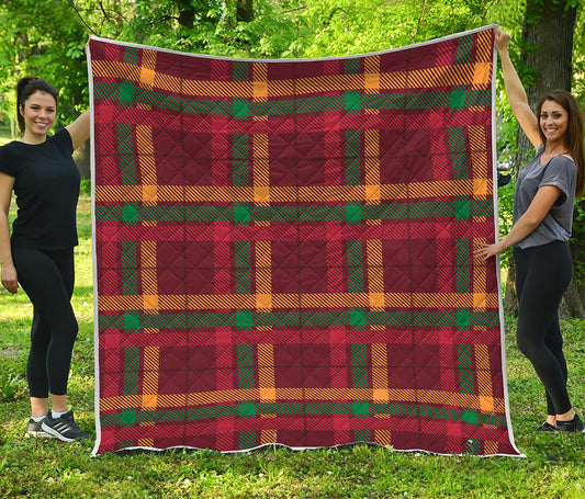 Red Green And Yellow Stewart Print Quilt