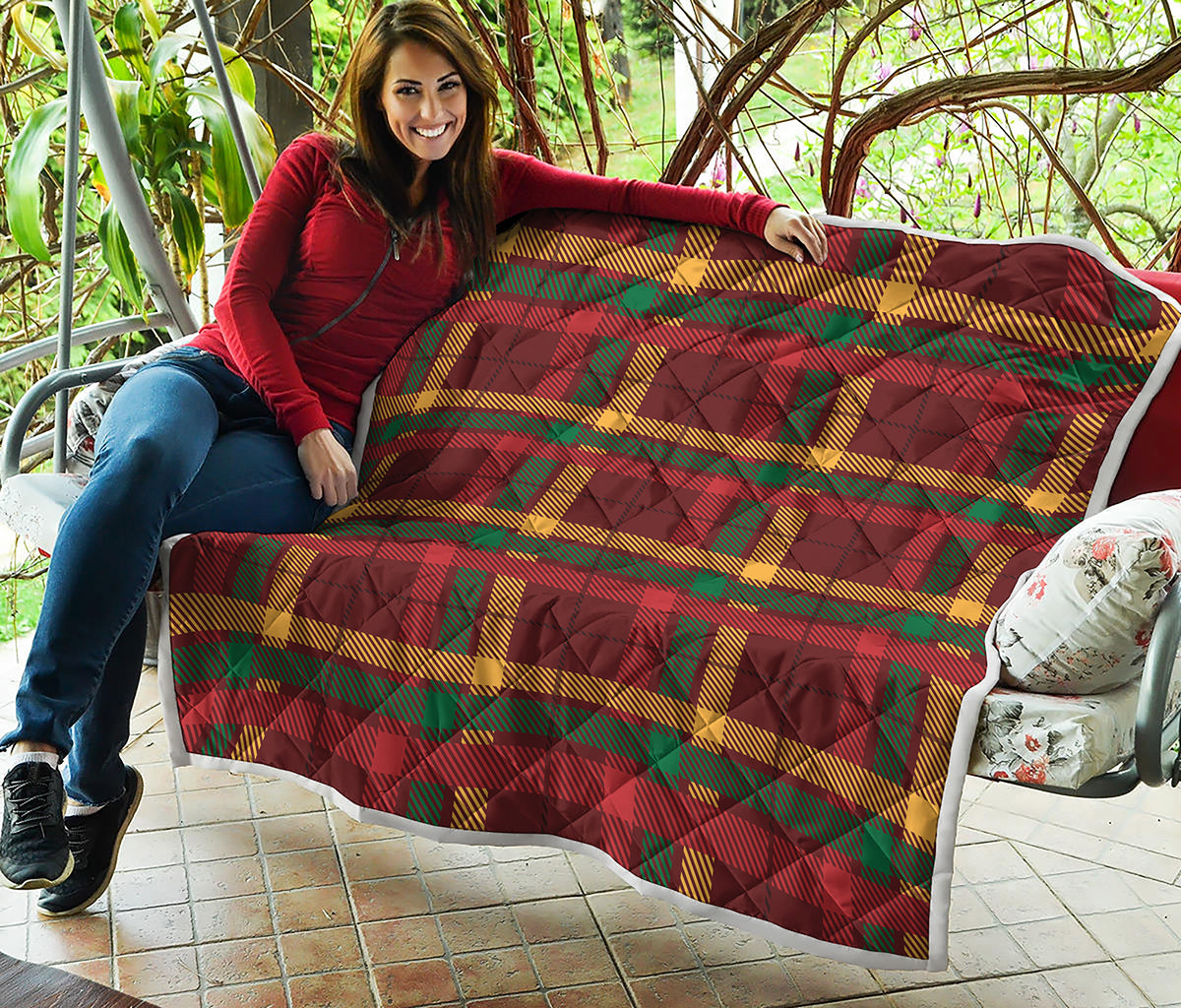 Red Green And Yellow Stewart Print Quilt