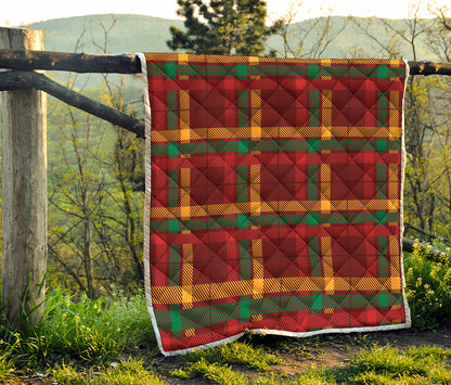 Red Green And Yellow Stewart Print Quilt