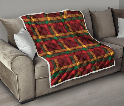 Red Green And Yellow Stewart Print Quilt