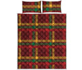 Red Green And Yellow Stewart Print Quilt Bed Set