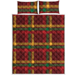 Red Green And Yellow Stewart Print Quilt Bed Set