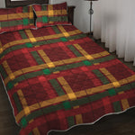 Red Green And Yellow Stewart Print Quilt Bed Set
