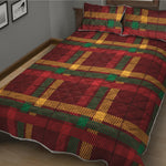 Red Green And Yellow Stewart Print Quilt Bed Set