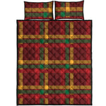 Red Green And Yellow Stewart Print Quilt Bed Set