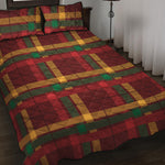Red Green And Yellow Stewart Print Quilt Bed Set