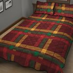 Red Green And Yellow Stewart Print Quilt Bed Set