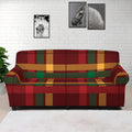 Red Green And Yellow Stewart Print Sofa Cover
