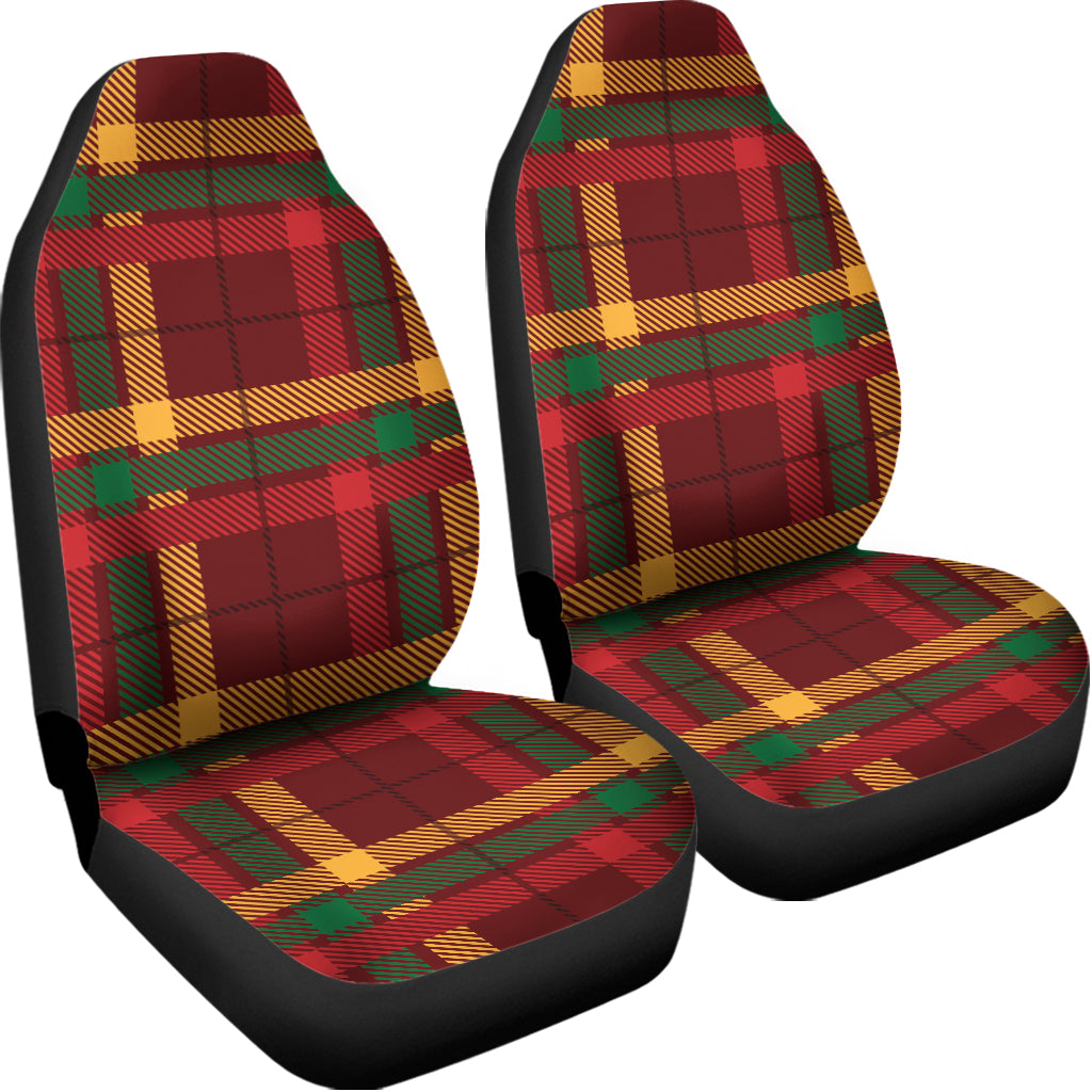 Red Green And Yellow Stewart Print Universal Fit Car Seat Covers