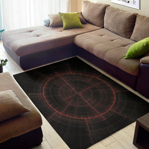 Red Gun Sight Print Area Rug