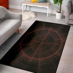 Red Gun Sight Print Area Rug