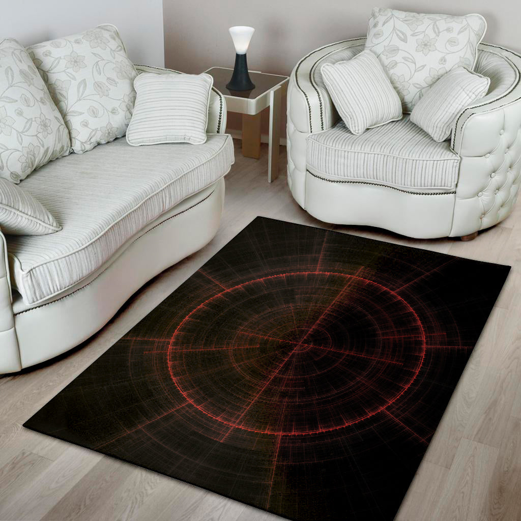 Red Gun Sight Print Area Rug