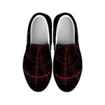 Red Gun Sight Print Black Slip On Shoes
