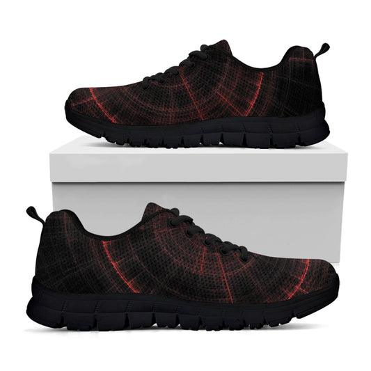 Red Gun Sight Print Black Sneakers