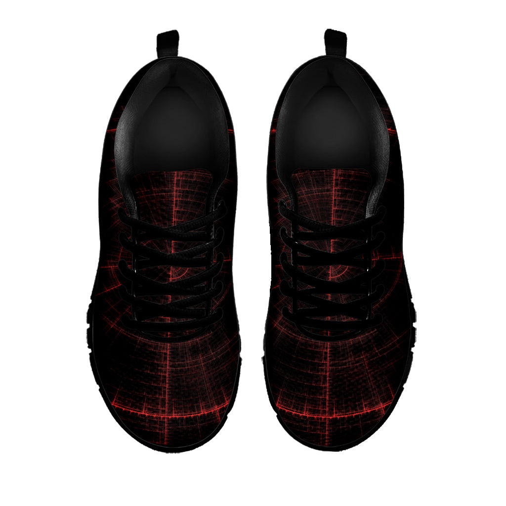 Red Gun Sight Print Black Sneakers
