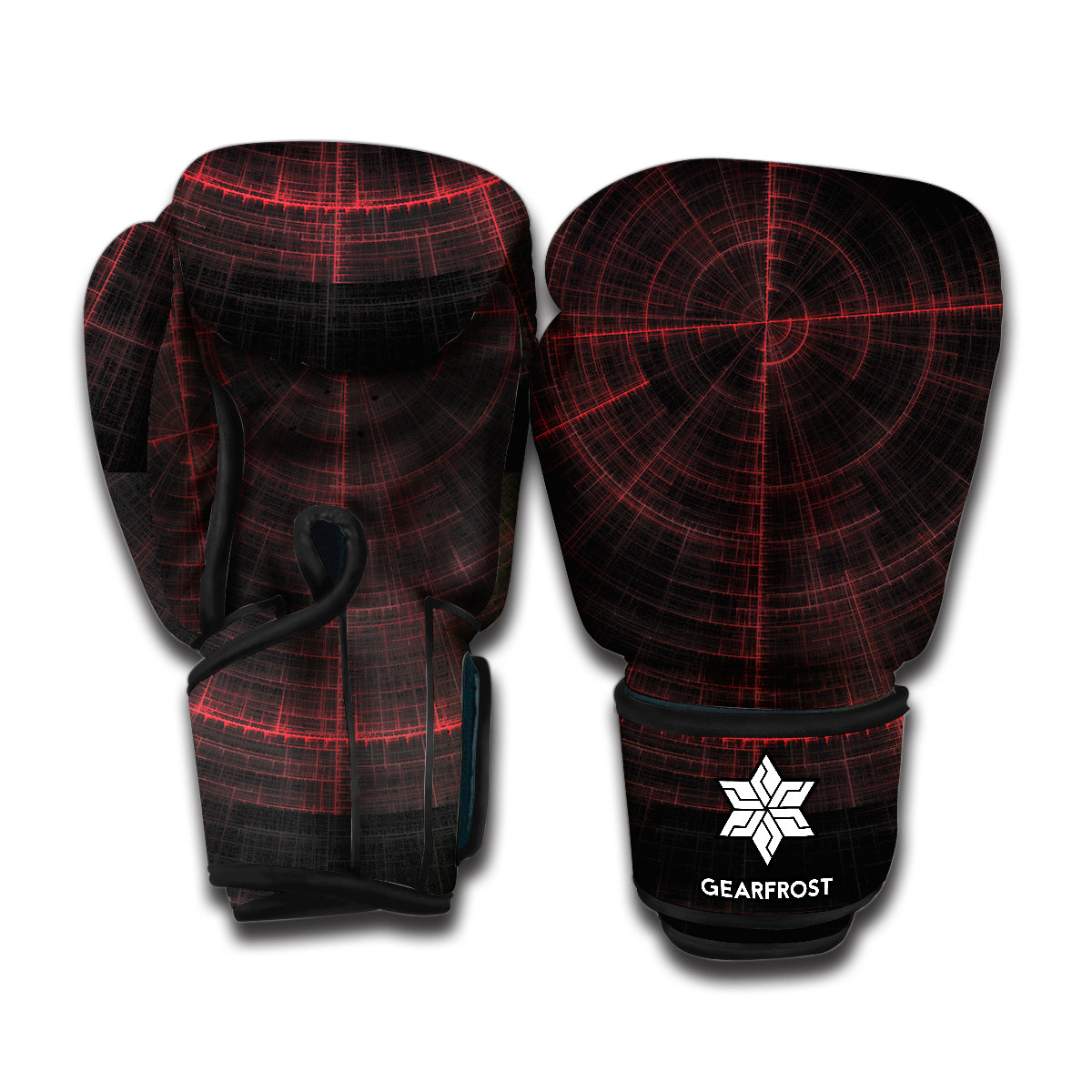 Red Gun Sight Print Boxing Gloves