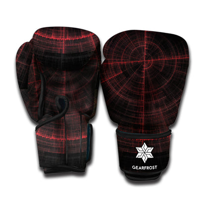 Red Gun Sight Print Boxing Gloves