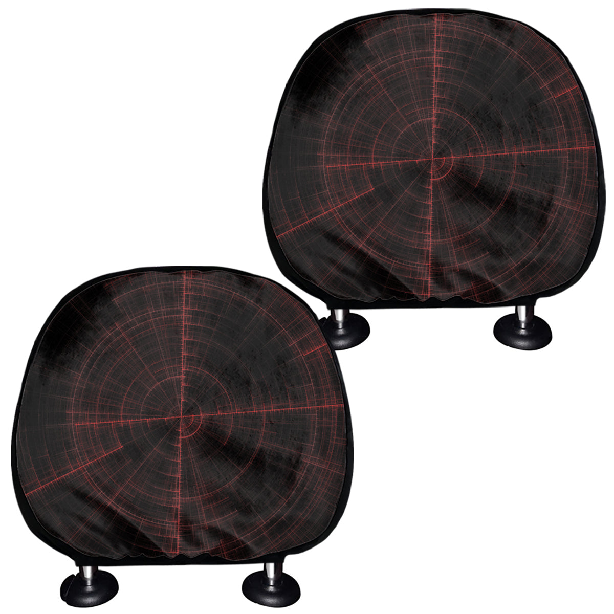 Red Gun Sight Print Car Headrest Covers