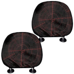 Red Gun Sight Print Car Headrest Covers
