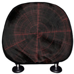 Red Gun Sight Print Car Headrest Covers