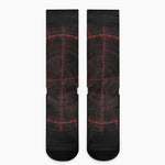 Red Gun Sight Print Crew Socks