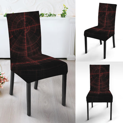 Red Gun Sight Print Dining Chair Slipcover