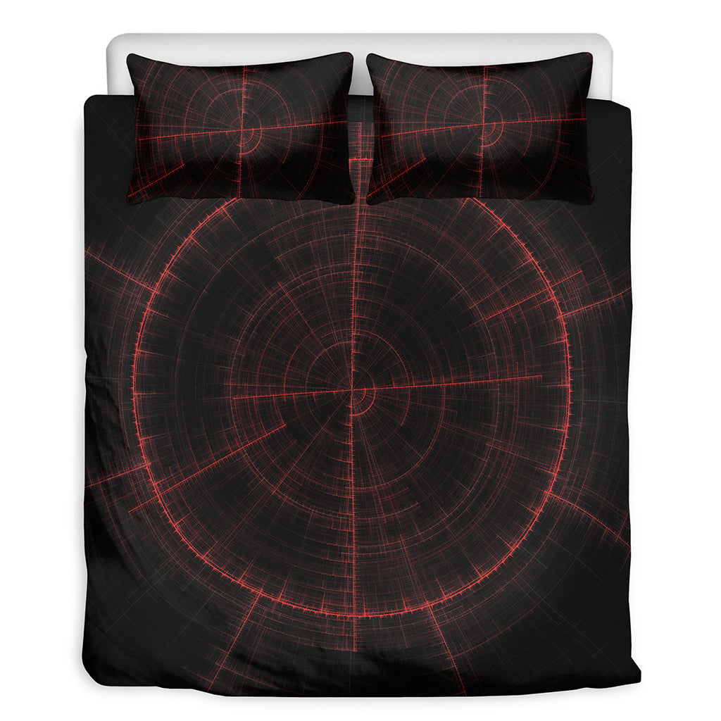 Red Gun Sight Print Duvet Cover Bedding Set
