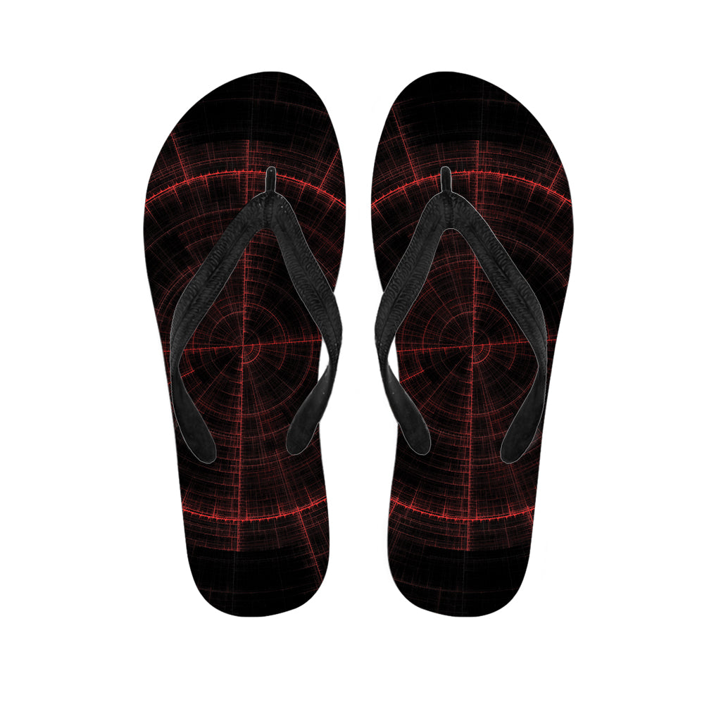 Red Gun Sight Print Flip Flops