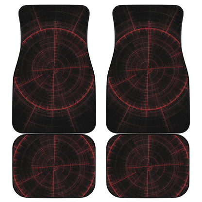 Red Gun Sight Print Front and Back Car Floor Mats