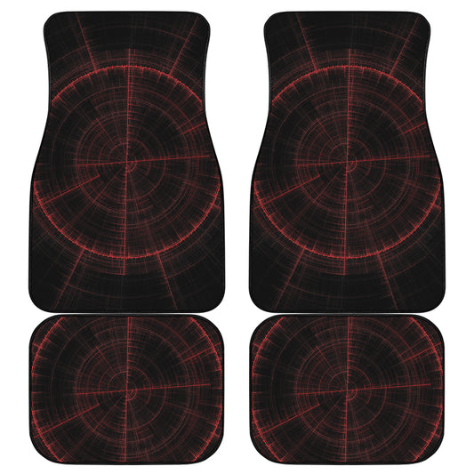Red Gun Sight Print Front and Back Car Floor Mats