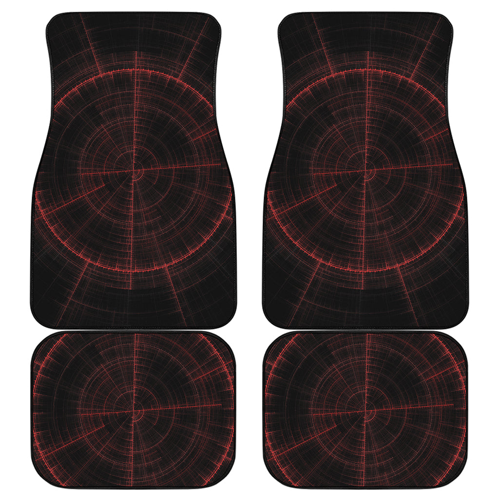 Red Gun Sight Print Front and Back Car Floor Mats