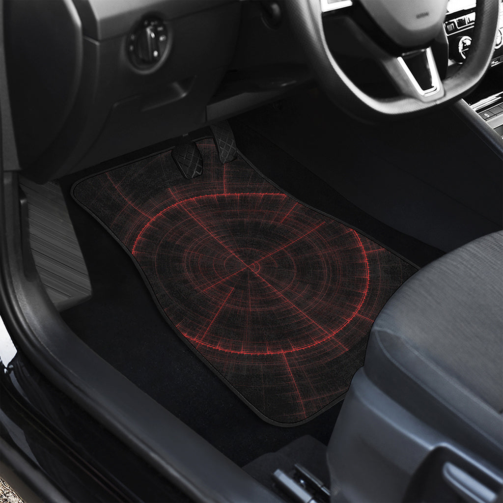 Red Gun Sight Print Front and Back Car Floor Mats